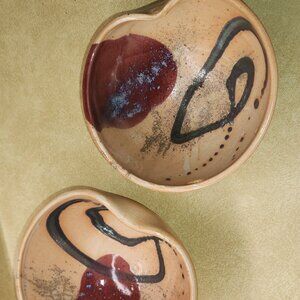 Handmade Pottery Noodle Bowls (Set of 2) – Signed “Lee” – Never Used